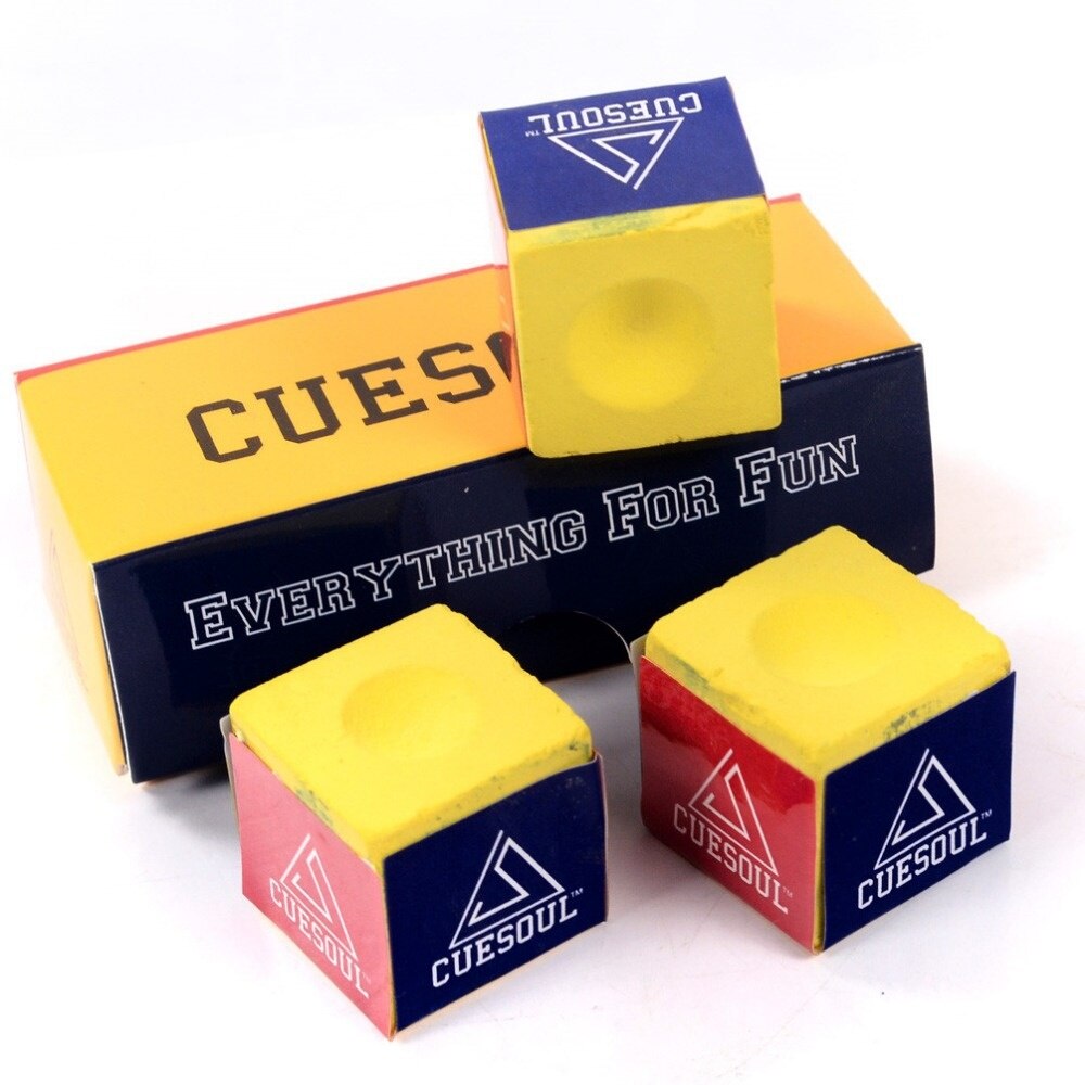 Cuesoul 3pcs/set Snooker Billiard Chalk Pool Cue Chalk Oil Dry Billiard No-slip Chalk Yellow Color