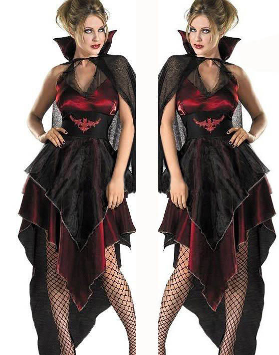 Klassieke Vampire Kostuum Halloween Vrijgezellenfeest Gothic Bloody Gravin Fancy Dress Voor Volwassen Vrouwen