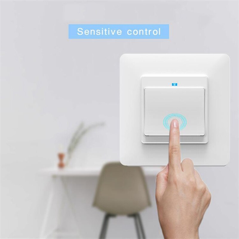 WiFi Smart Switch Light Switch Push Button Smart Life APP Remote Control Works with Alexa Google Home for Voice Control EU Plug