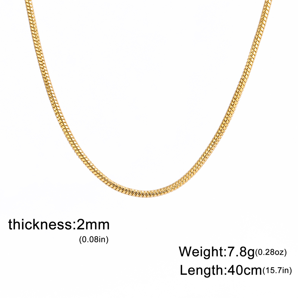 My Shape Collar de cadena de serpiente redonda para hombres y mujeres, Gargantilla de cadena de eslabones de acero inoxidable, 0,9mm, 1,2mm, 2mm, de joyería de: 50 cm / De arma