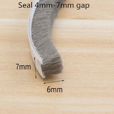 1/5/10M Brush Strip Self Adhesive Wind-proof Home Door Window Sealing Strip Draught Excluder Brush Weather Strip Seal Tape Strip: 7x6mm / 1M