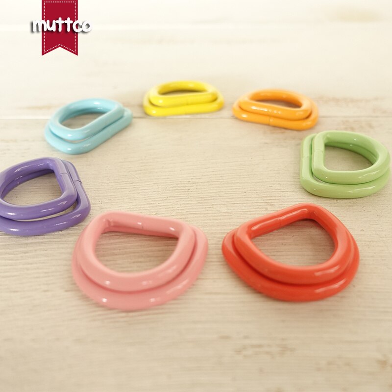 Anneau D en métal coloré pour collier de chien, en alliage métallique, 7 couleurs, 20mm et 25mm