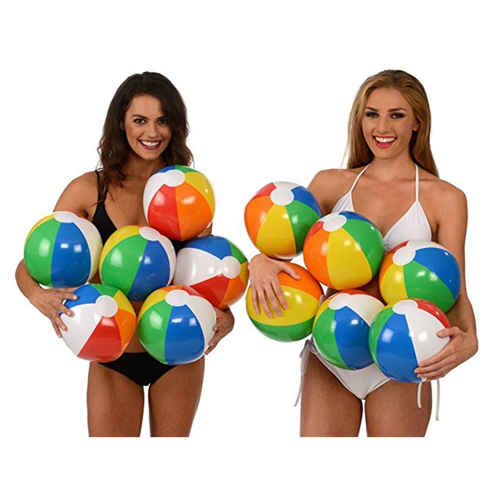 30cm farve oppustelig bold børns leg vandpolo 6 farve strand legetøj bold beach ball farverig