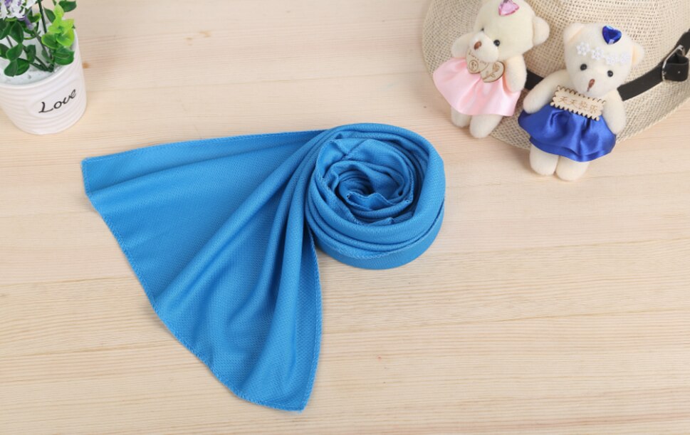 80x30cm Sport serviette de refroidissement sueur été glace serviette glace Cool serviette de hypothermie serviette froide: light blue