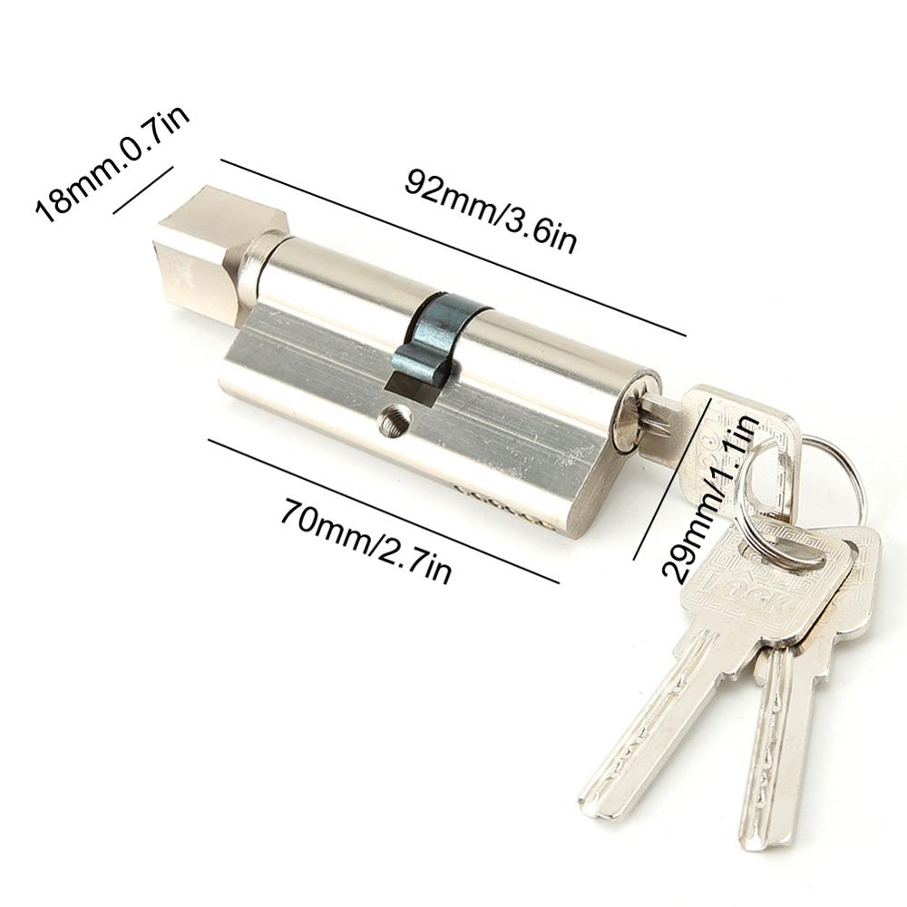 70mm Aluminium Alloy Security Home Door Lock Cylinder Anti-Snap Anti-Drill with 3 Keys Aluminium Door Lock Cylinder