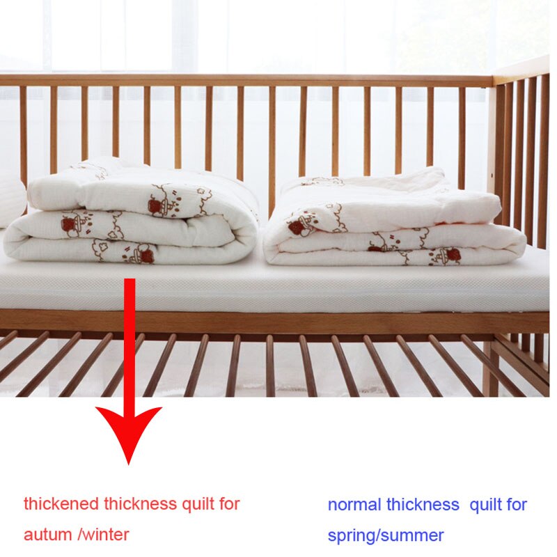 Crib Quilts Baby Comforter Child Toddler Bed Linen Bedspread Muslin Cotton Minky Blanket Kindergarten Cot Bedding Cute 120x150cm