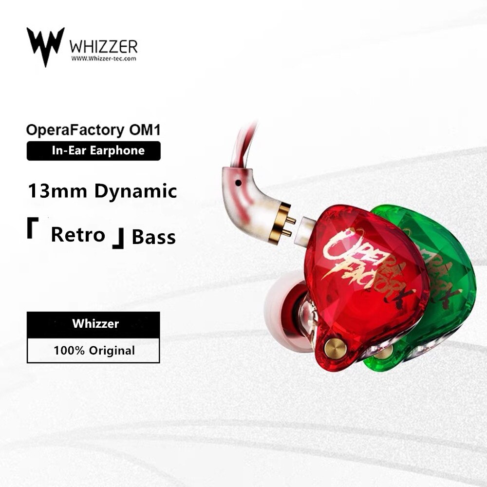 Whizzer OperaFactory OM1 In-ear Monitor Dynamic Earphone HIFI DJ Earbud Earplug With 2Pin 0.78mm Connector Detachable Cable