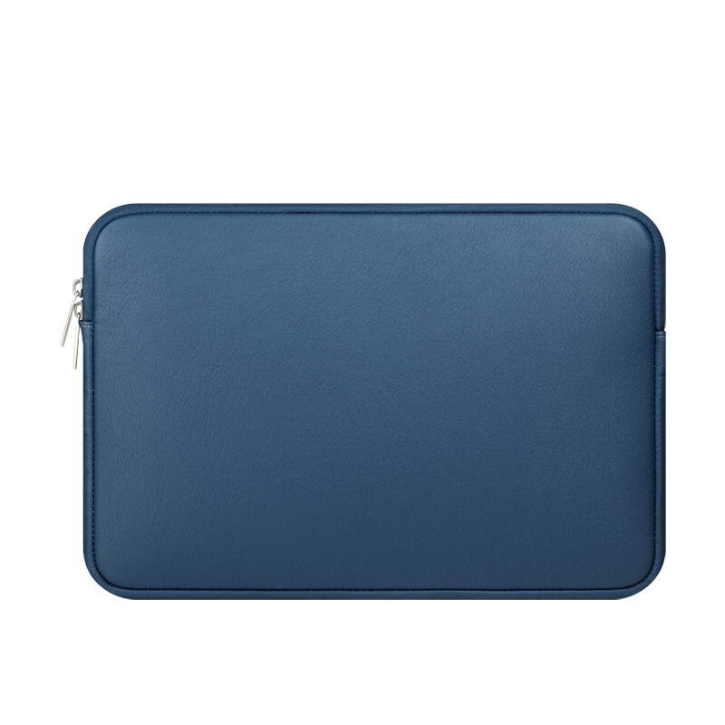 Yicana PU leather 11 13 14 15 inch Waterproof laptop sleeve bag For Macbook Pro Air Retina notebook prodector case: Blue / For Macbook 13 Old