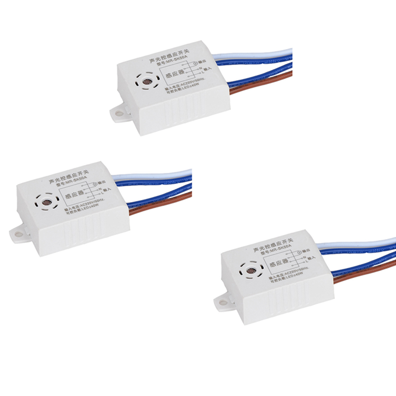 Automatic Sound Voice Sensor Smart Switch 220V Smart Sensor Switch Interruptor Inteligente For On Off Light Switch 1/2/3 Pcs: 3pc