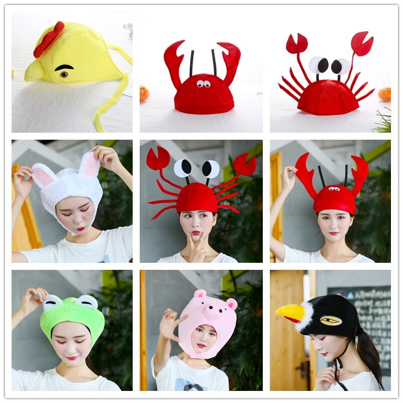 Cappello animale di mare granchio rosso aragosta divertente regalo di natale accessorio Costume cappello adulto bambino felice anno nuovo