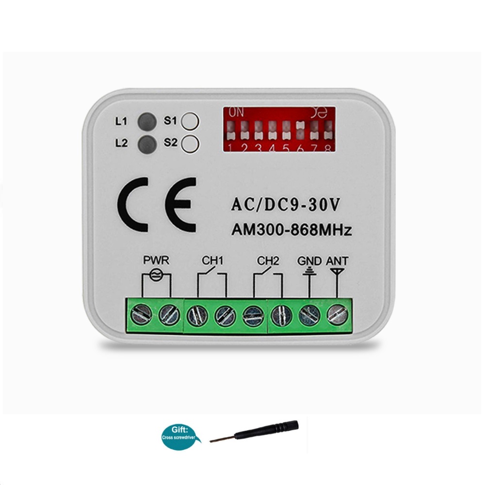Rx Multi 433 Een 900 Mhz 300-868Mhz Ac Dc 9-30V Universele Afstandsbediening Garagedeur Ontvanger 2 Kanalen Poort 868Mhz Barrière Fob: YELLOW