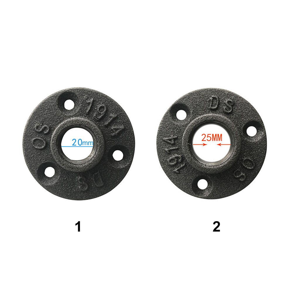 DN15 SN20 3-Holes Thread Malleable Iron Pipe Fittings Wall Mount Floor Antique 1/2",3/4" Flange Piece Hardware Tool