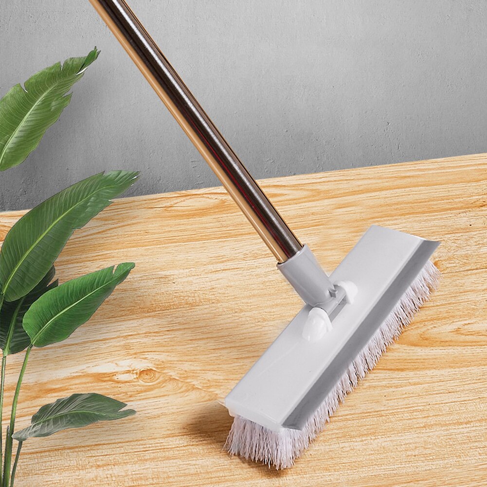 Adjustable Length Bathroom Dust Scraper Scrub Brush Carpet Floor Cleaning Swimming Pool Long Handle Push Broom Stiff Bristles