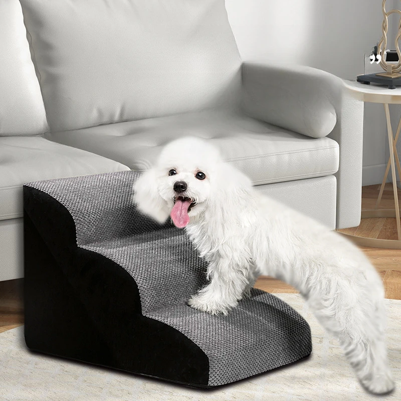Rampa de segurança para animais de estimação com 1-3 degraus para cães, gatos e ursos de pelúcia, escadas laváveis para sofá-cama, fácil de montar, escada pequena