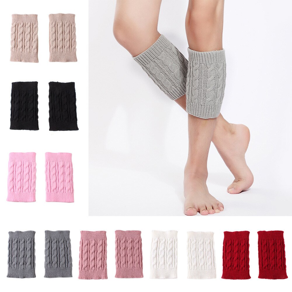 One Pair Winter Thick Warm Knitted Leg Warmers Socks Boot Cover Stripe For Women Lace Stretch Boot Leg Cuffs Boot Socks