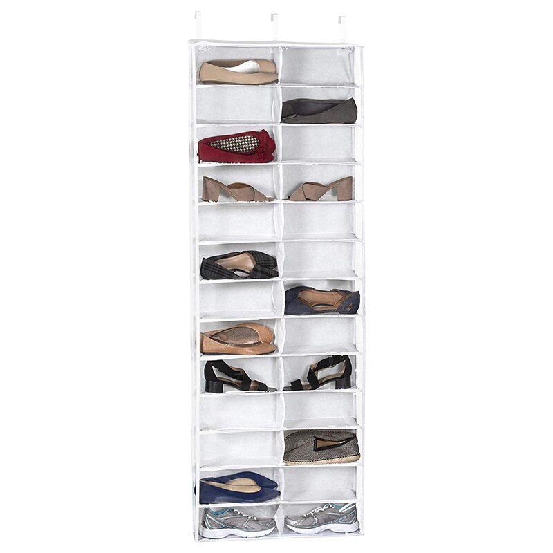 26 Pocket over the Door Shoe Organizer Hanging Shoe Shelves Closet Organizer 26 Pockets