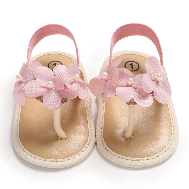 Baby Girl Sandals Girl Flower Pears Soft Sole Baby Shoes Newborn Prewalker Summer Girls Princess Sandals