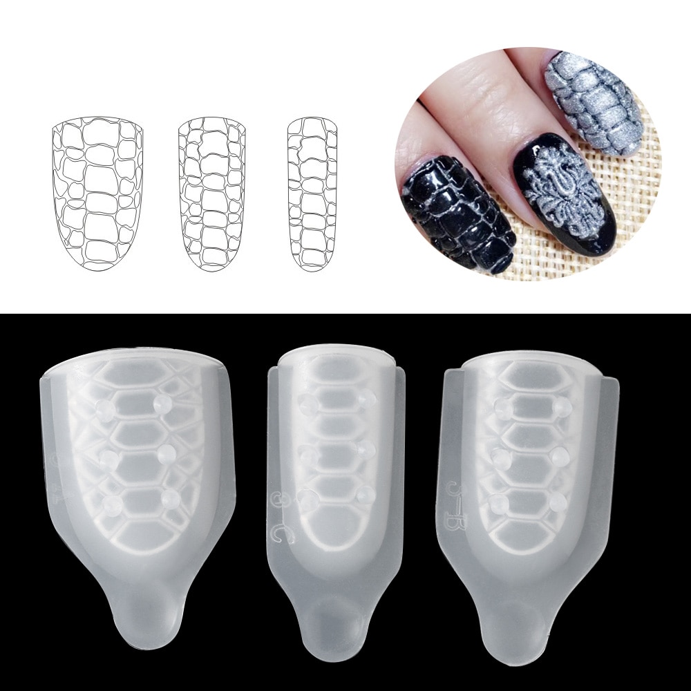 Nagelkunst stempel siliconen mal 3d bloemen sjabloon voor nagels uv gellak snijmal manicure decoraties gereedschap