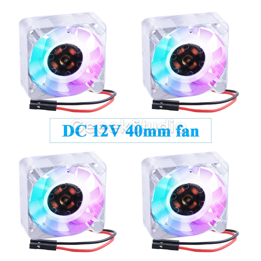 2 / 4 PCS DC 12V 4010 Brushless Blu/RGB luce Ventola di Raffreddamento Per Router Dissipazione di Calore E 3D Stampante