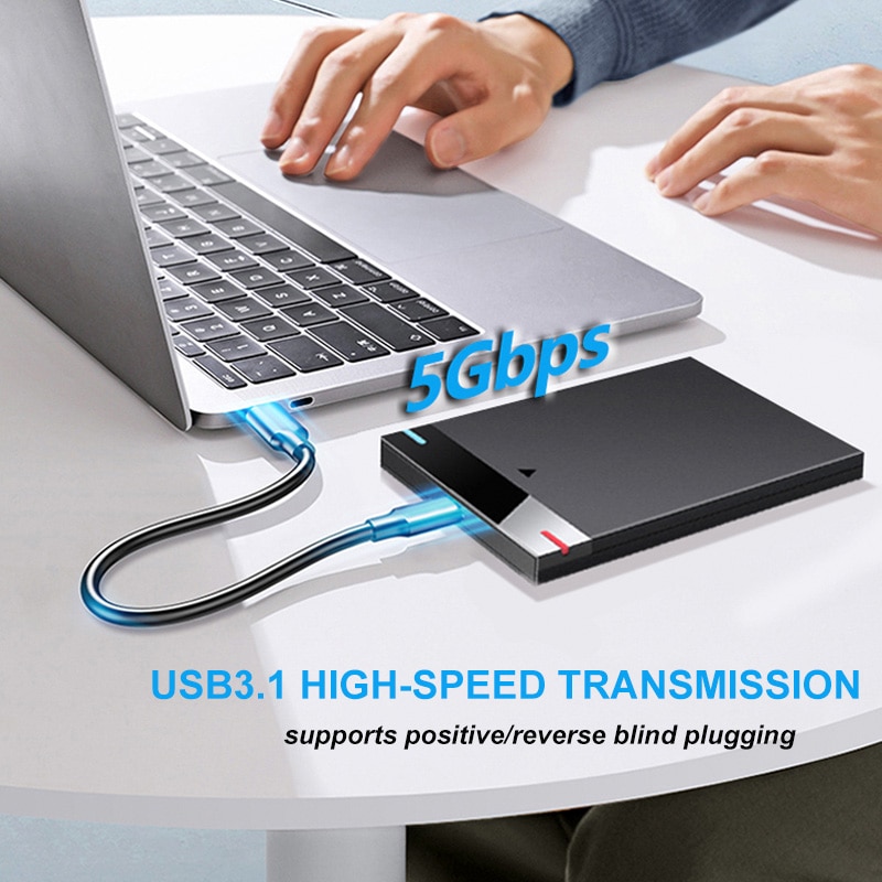 Hårddiskhölje 2.5- tums micro-b usb 3.0 typ-c-kabel extern hårddisk 5tb 5 gbps hd bärbar lagringsenhet stöd uasp