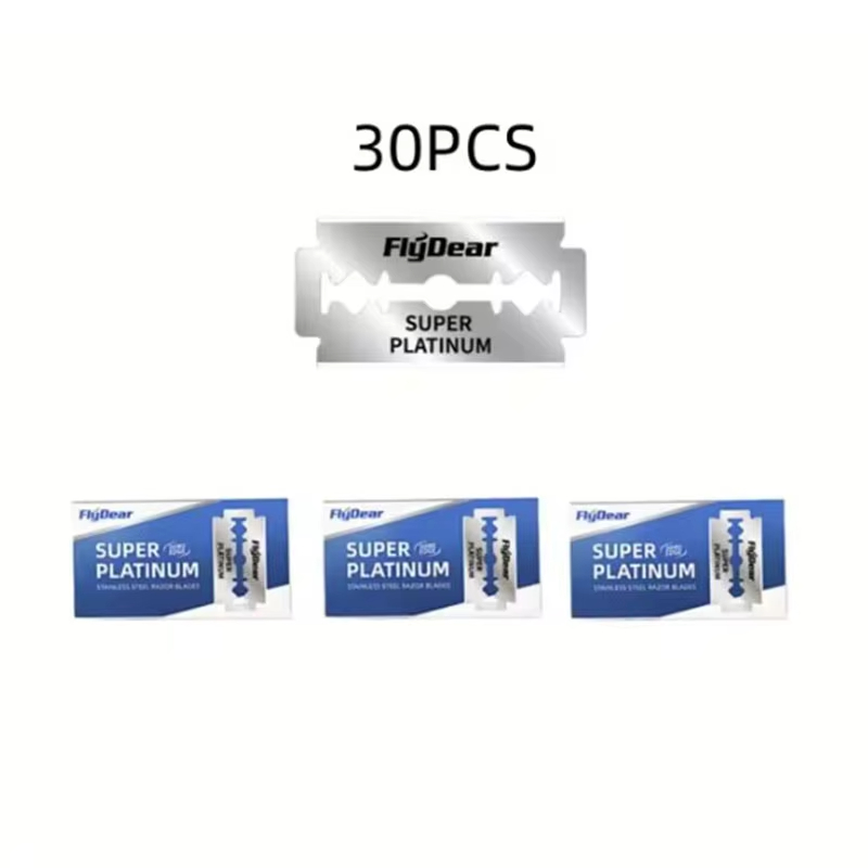 100 kpl -10 kpl ruostumattomasta teräksestä valmistettua turvapartahöylää, kaksiteräiset partakoneet miesten parturi- ja parranajokarvanpoistoon: Musta