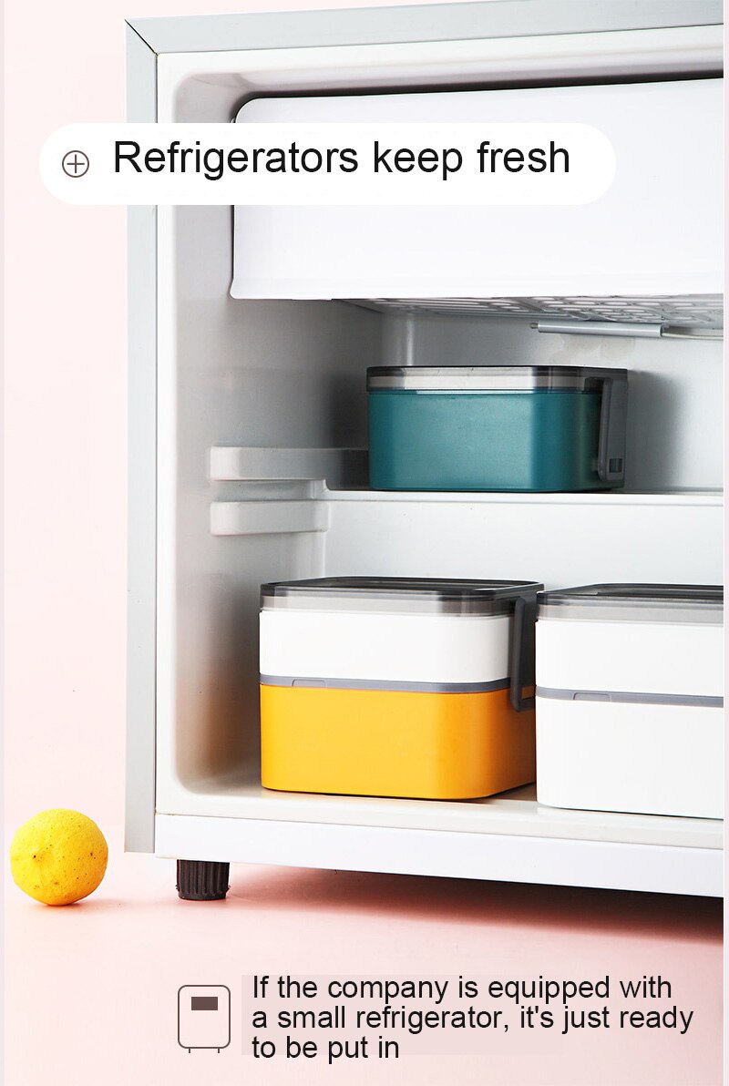 Simple Lunch Box Can Be Heated In A Microwave Oven, Carrying A Lunch Box With Cutlery Set, Office Worker, Student