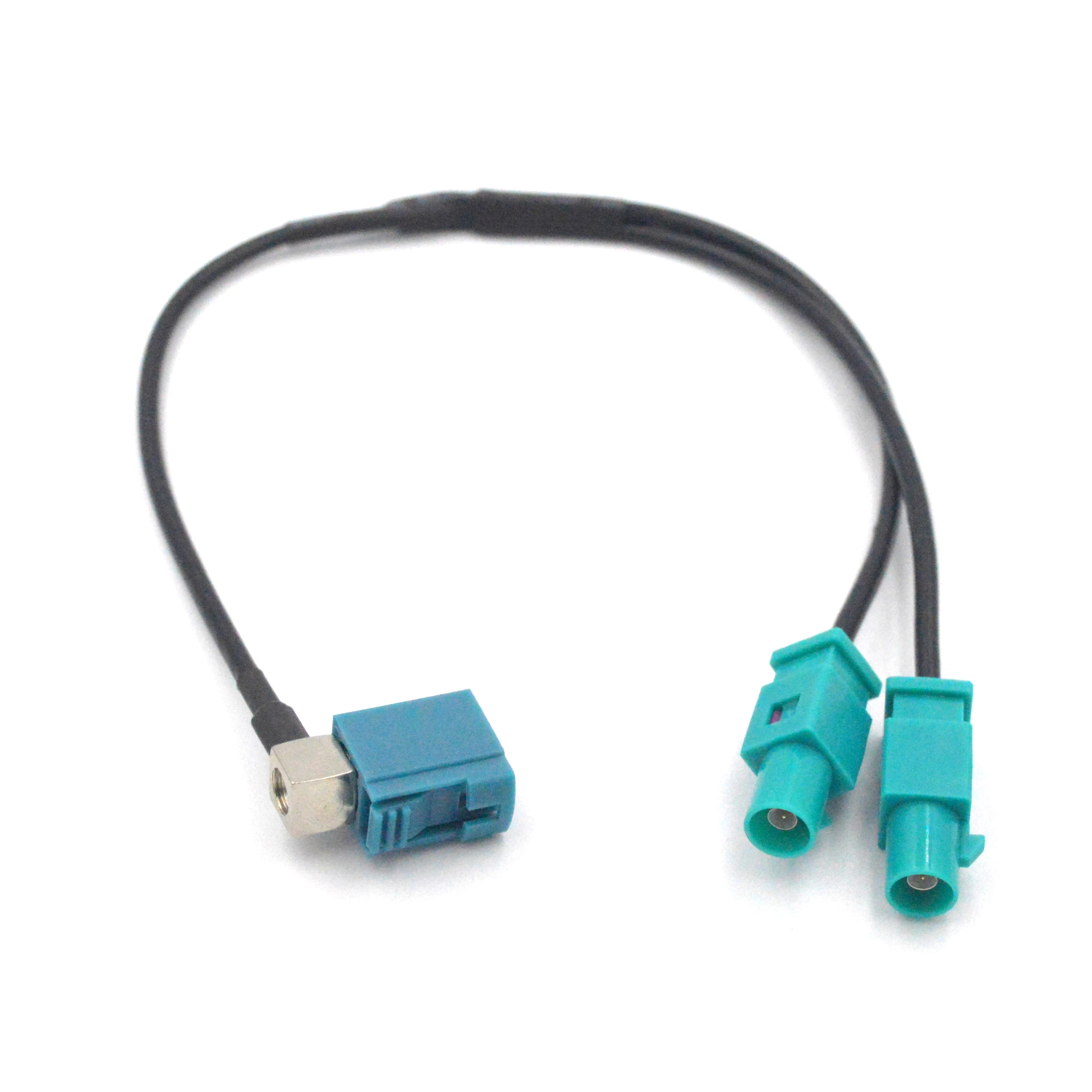 Dual Fakra to Din FM AM Car Radio Antenna Adapter - Splitter Stereo Converter Signal Booster Amplifier: Orange