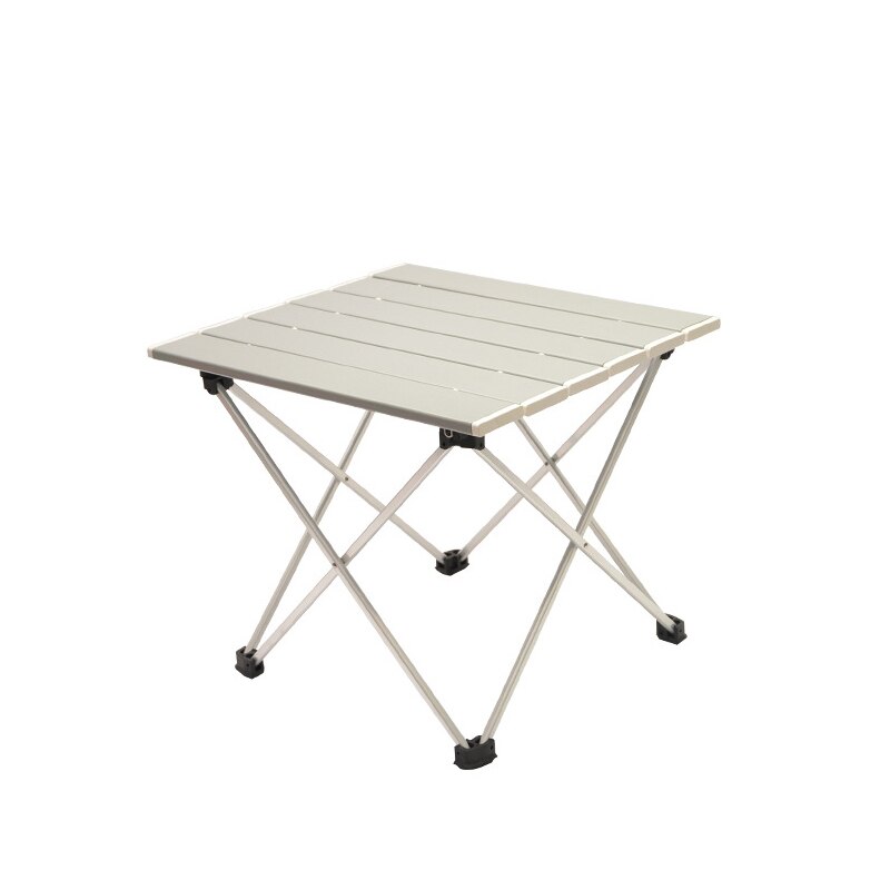 Foldbart bærbart trætrykt campingbord letvægtsstabilt mesas plegables rejse vandreture bbq udendørs lejr picnicbord: Hvid