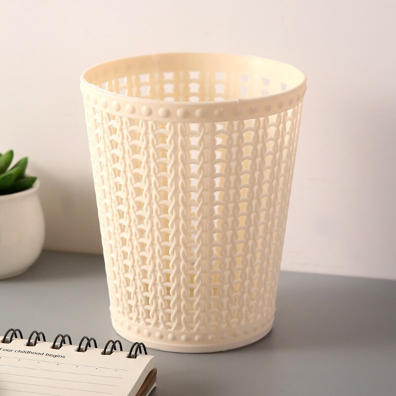 Holle Prullenbak Thuis Mode Desktop Prullenbak Mini Desktop Opslag Emmer: Beige