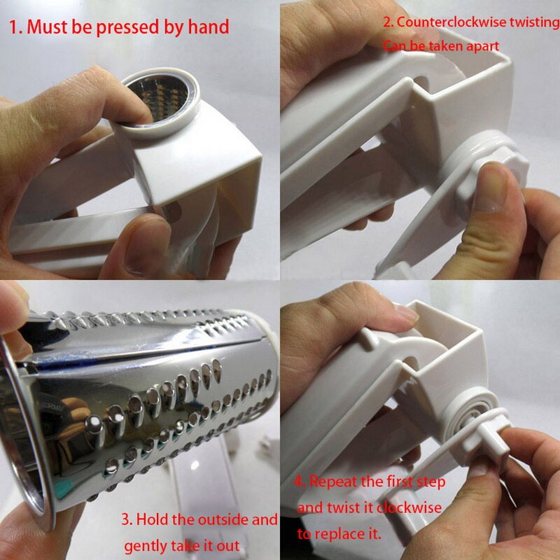 Cheese Grater Cheese Slicer Rotary Cheese Grater Stainless Steel Blades Easy Cleaning for Nuts Chocolate Kitchen Tools & Gadgets