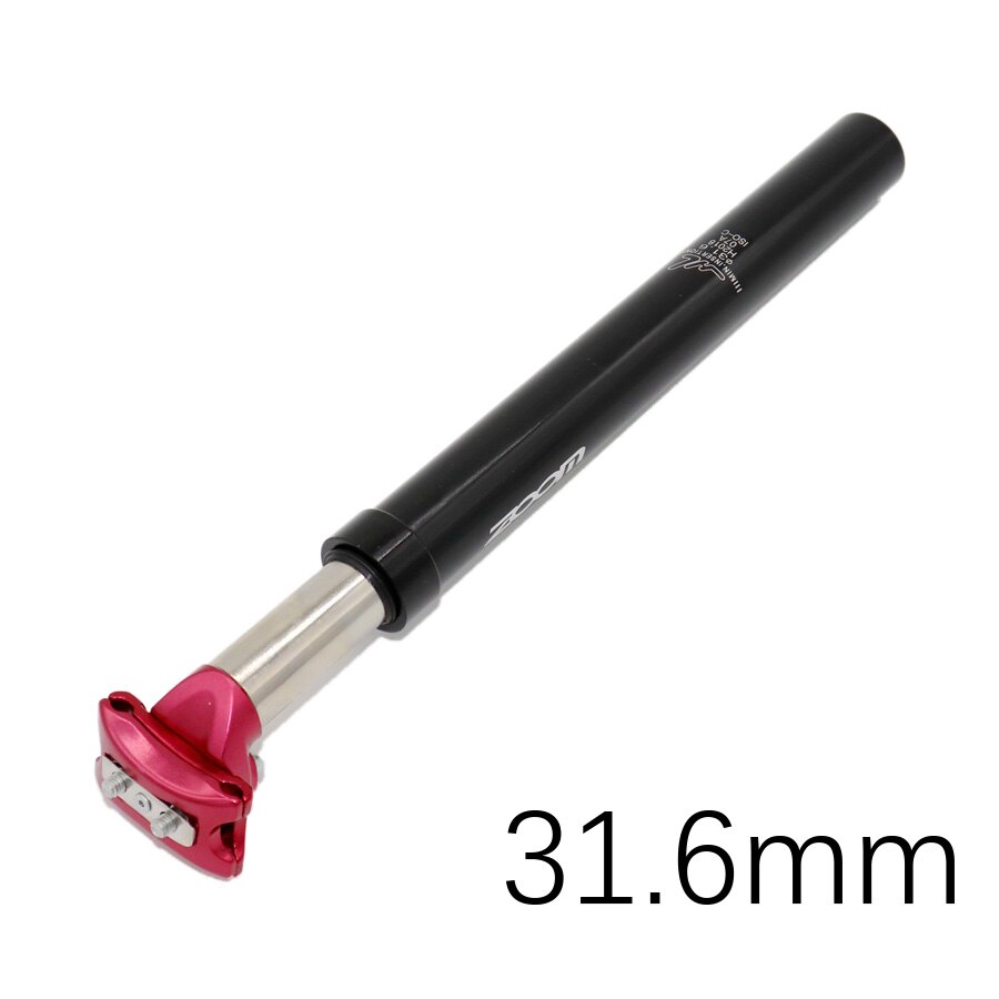 ZOOM-Suspensión tija de sillín para bicicleta, amortiguador para silla de bicicleta con suspensión, perfecto para bici de montaña, Alu MTB, 25,4, 27,2, 28,6, 30,1, 30,4, 30,9 y 31,6: 31.6mm red head