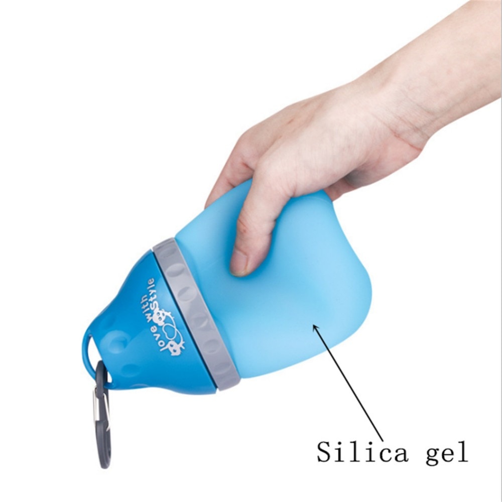 Bouteille d&#39;eau Portable de voyage pour chien, bol de gel de silice, distributeur d&#39;eau d&#39;extérieur pour animaux de compagnie, chiot chat, 200ML/400ML