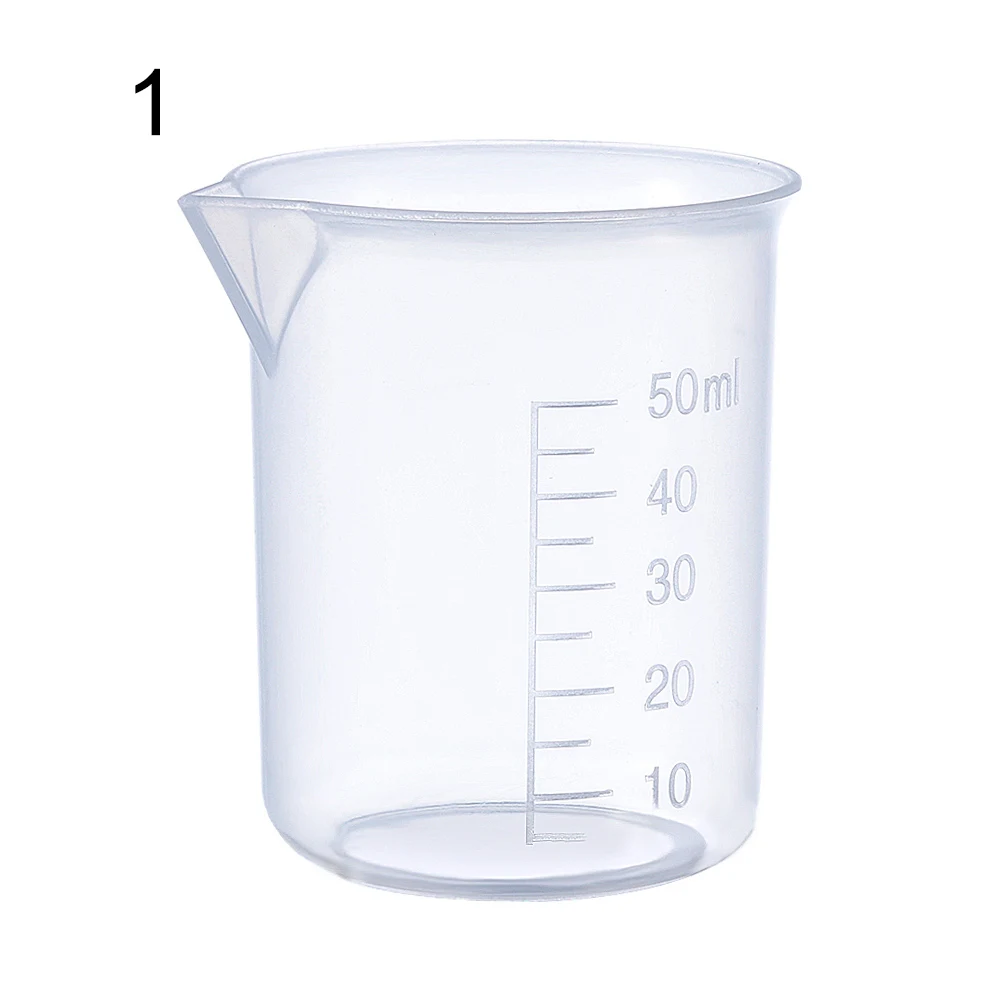 Measuring Cup Transparent Plastic Laboratory Beaker Graduated Liquid Jug Cup Kitchen Baking Cooking Measurement Scale Container: Light Grey