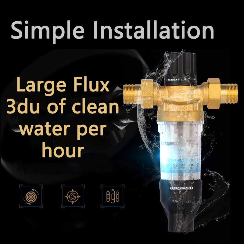 The Third Generation Backwash Brass Prefilter Large Flow Water Purification Filter Pipeline Rust and Sediment