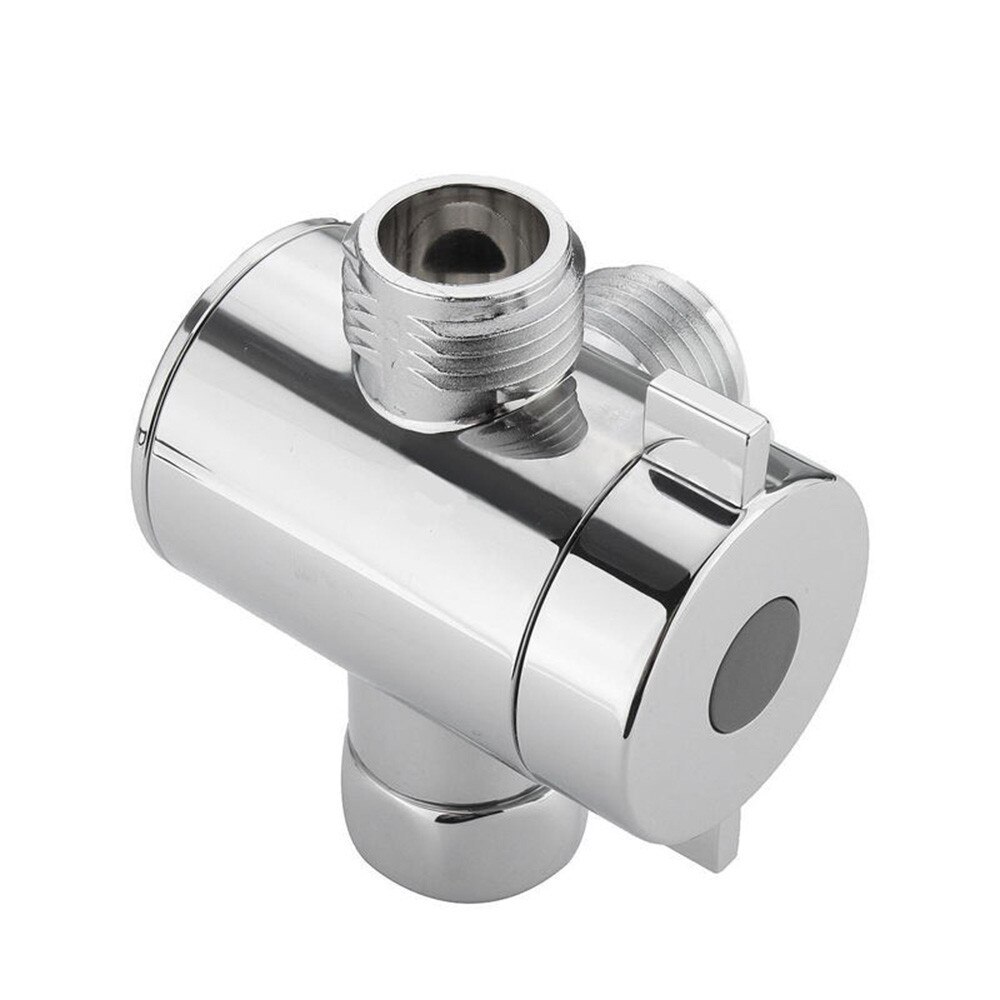 1/2 Inch ABS Chrome 3 Way Diverter Hose Fitting Tee T Shape Adapter Connector for Angle Valve Hose Bath Shower Arm Toilet #35