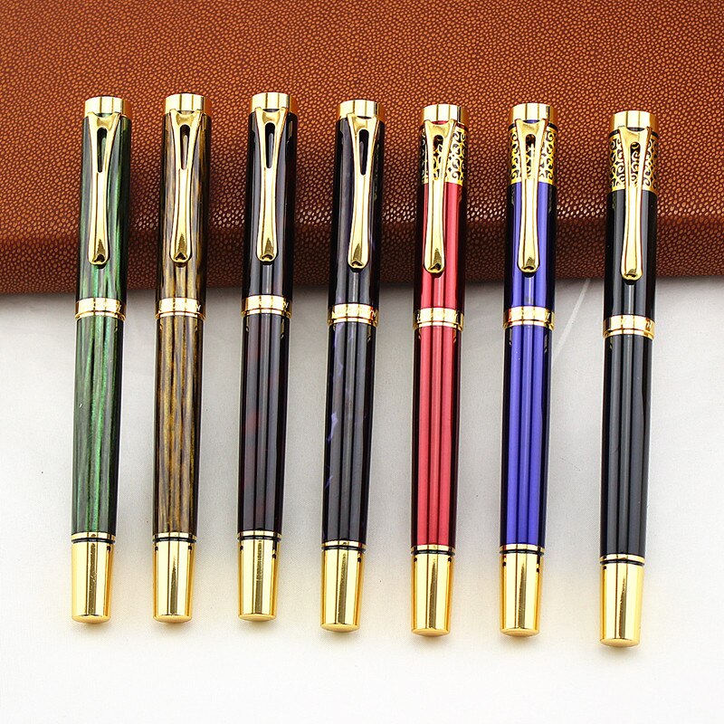 Full Metal Fountain Pen 0.5mm nib Business luxurious color Golden Clip Office School Supplies ink pens for writing Stationery