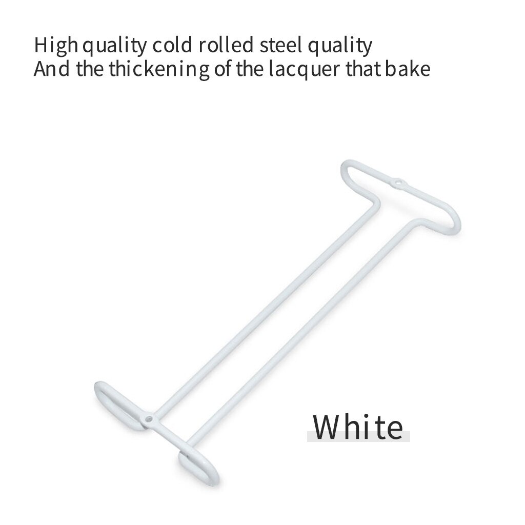 Wine Glass Holder Metal Organizer for Bar Kitchen Under Cabinet Glasses Stoage Stemware Wine Glass Rack Holder Stemware: B