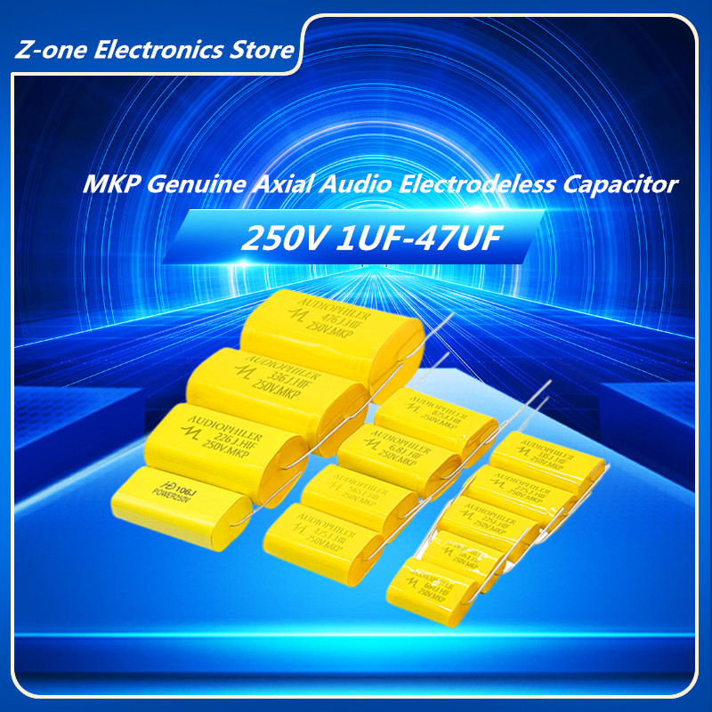10 pièces MKP condensateur Audio Axial sans électrode de 250V 1UF 1.5 1.8 2.2 2.7 3.3 4.7 5.6 6.8UF 8.2 10 12 15 20 22 33 47UF