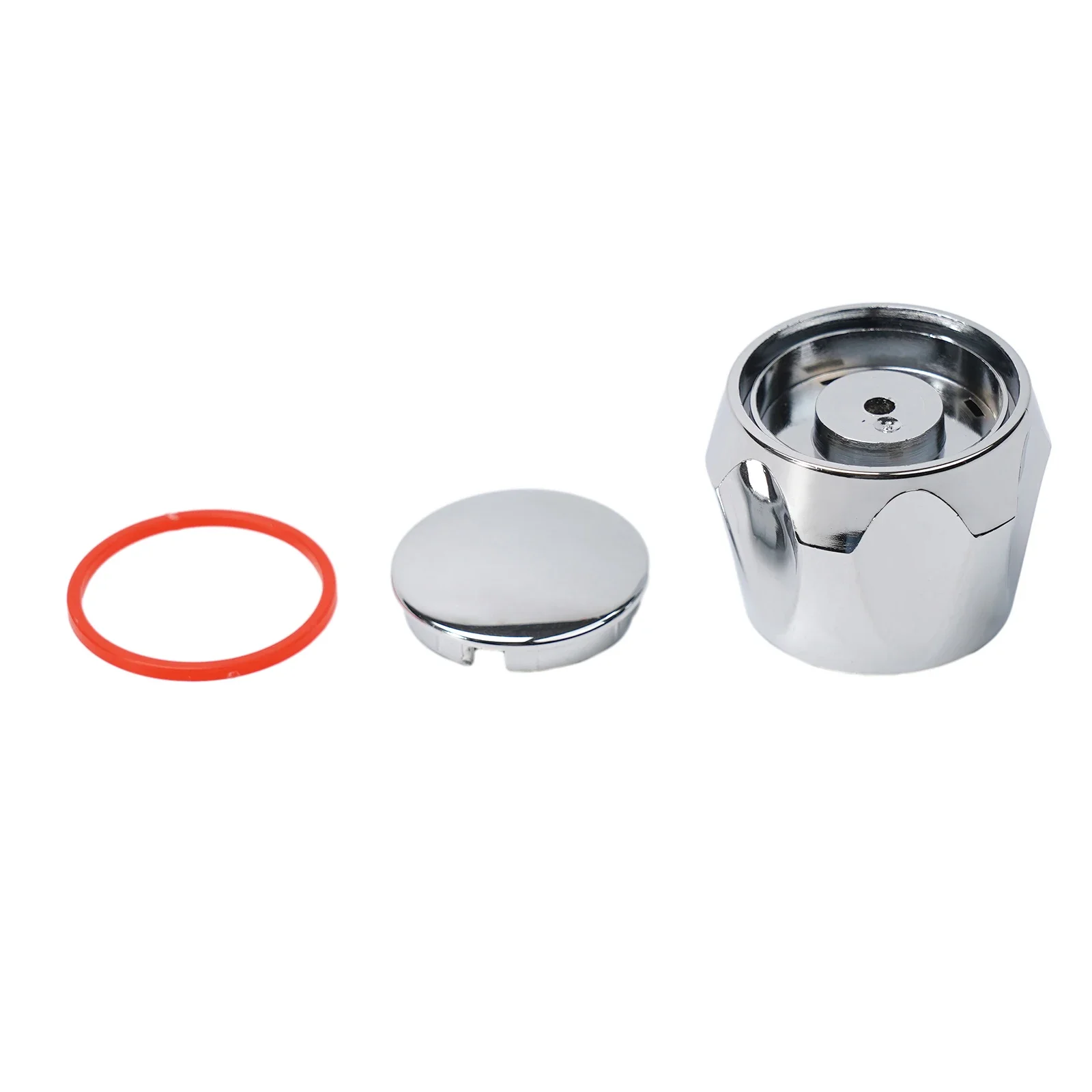 2pcs Faucet Handle Faucet Knob Handle Cold & Tap Top Head Chrome Plated Replacement Set Bathroom Faucet Accessories