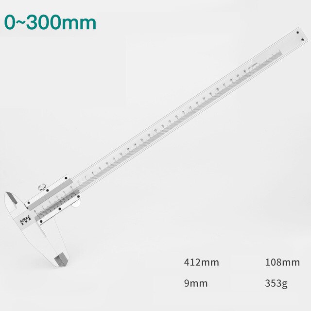 AIRAJ 150/200/300mm Vernier Calipers High-Precision Stainless Steel Calipers Household Decoration Measurement Manual Tools: 0-300mm