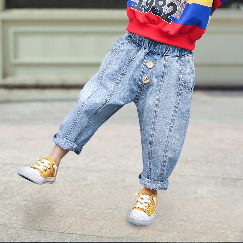 Hip Hop Jeans Jungen Lose Harem Hosen Baumwolle Casual Denim Hosen Blau Kid Kleinkind Baby Jungen Jeans Jugendlichen Kinder Kleidung 14