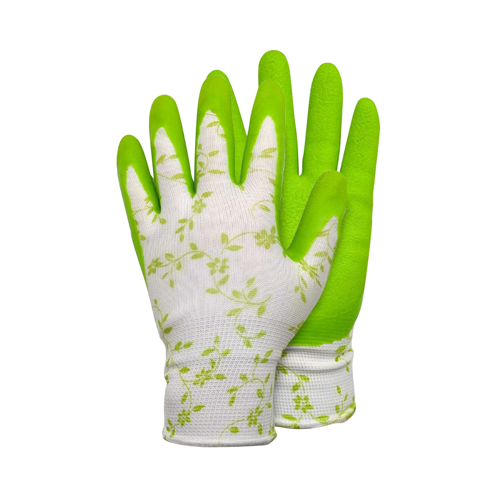 Latex Foam Printed Gardening Gloves For Women Men-Breathable Garden Gloves With Grip, Working Glove, Medium Size Fits Most: green