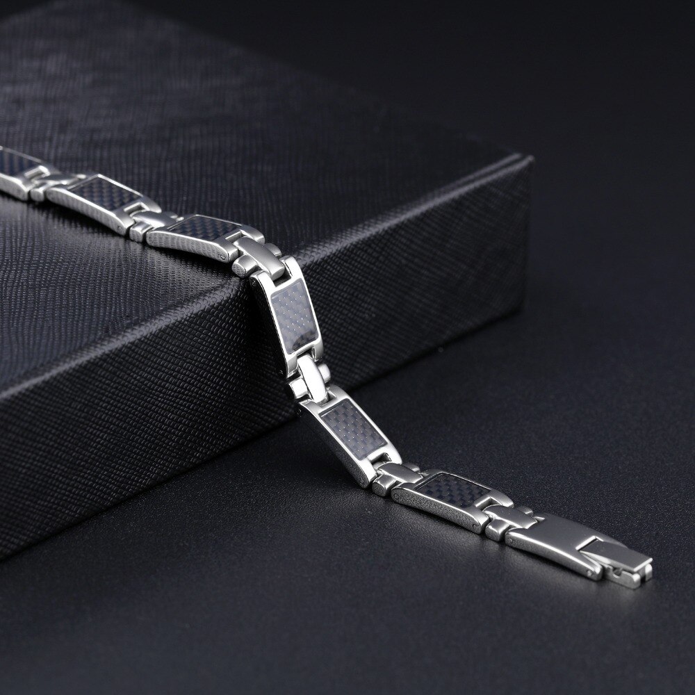 Trustylan 9Mm Brede Power Verhogen Magnetische Heren Armbanden Sieraden Zwart Roestvrij Staal Gezondheid Armband Cadeaus Voor Mannen