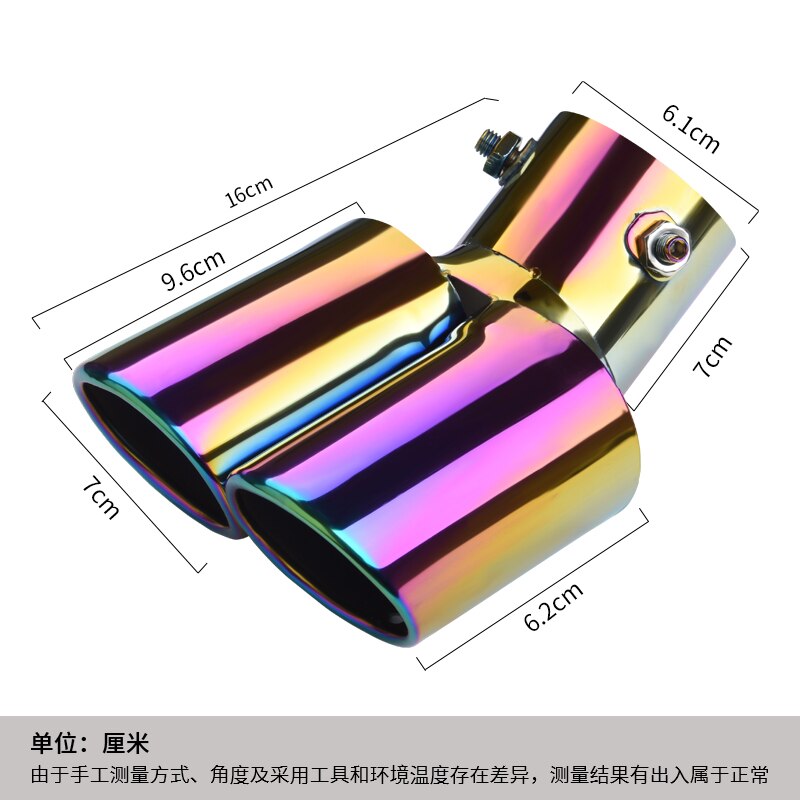 Uitlaatpijp demper uitlaatpijp uitlaat mondstuk uiteinde universeel roestvrij staal cirkelvormig schuin uiteinde één verandering twee dubbel uit: 8