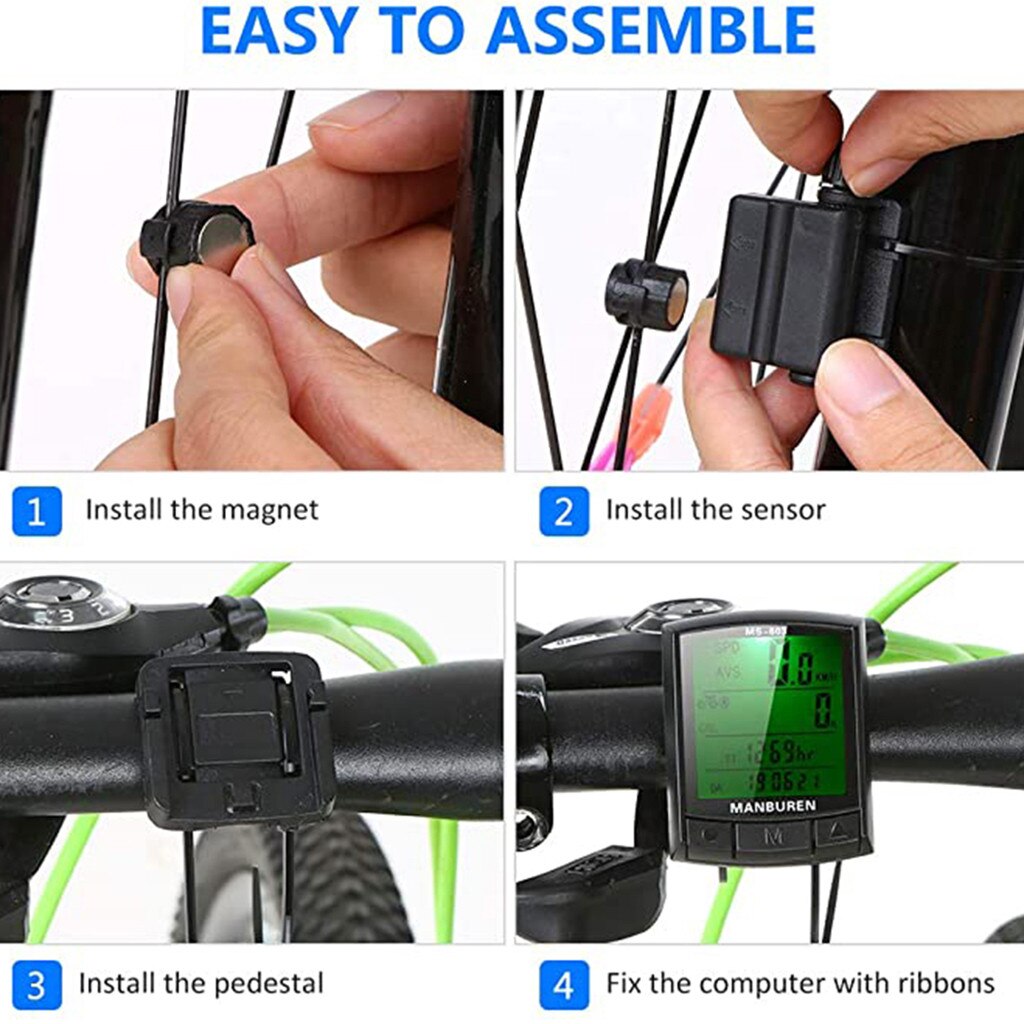 Bike Speed Meter Digital Bike Computer Multifunction Waterproof Sports Sensors Wireless Lcd Odometer Bicycle Speedometer A617