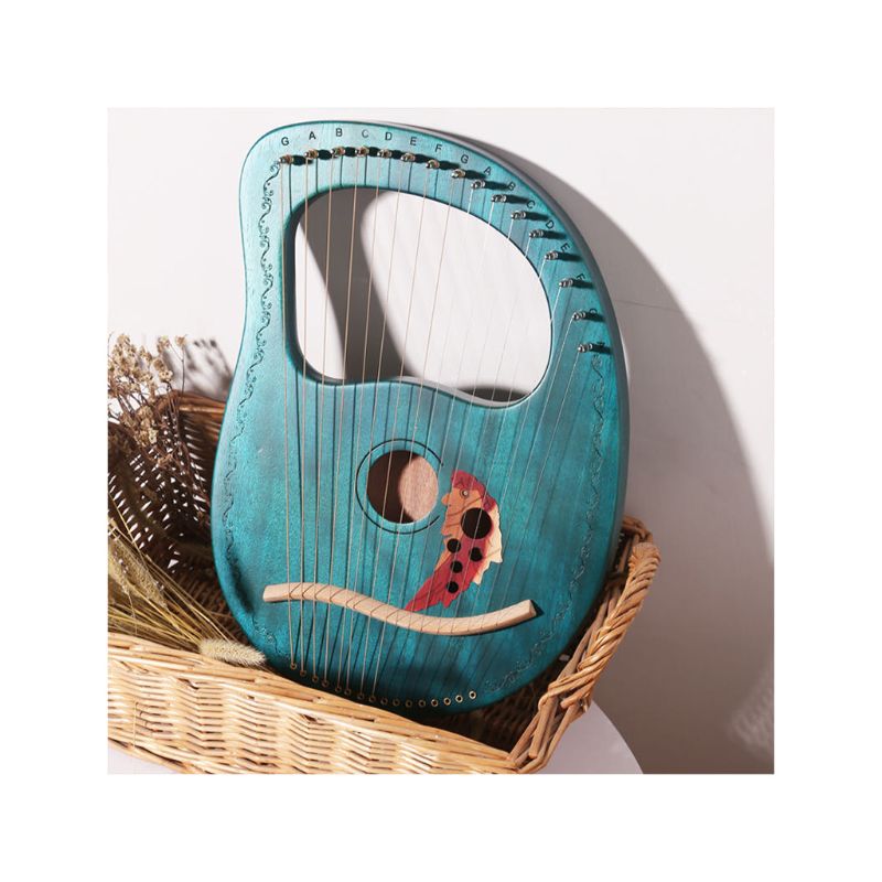 Mahogni tre harpe 16 streng 16 tone harpe bærbar lyre musikalsk nybegynnerverktøy