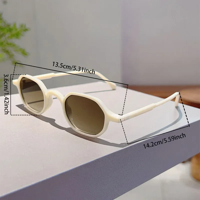 Trendy Small Oval Sun Glasses for Women Men Vintage Stylish Travel Sunglasses Eyewear Outdoor UV400 Shades Protection