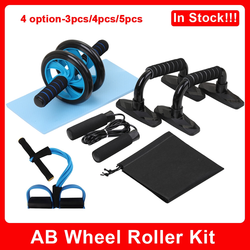 AB Rad Rolle Bausatz Bauch Presse Rad springen Seil und Knie Pad Tragbare Geräte für Heimat ÜSpund Muskel Stärke Fitness