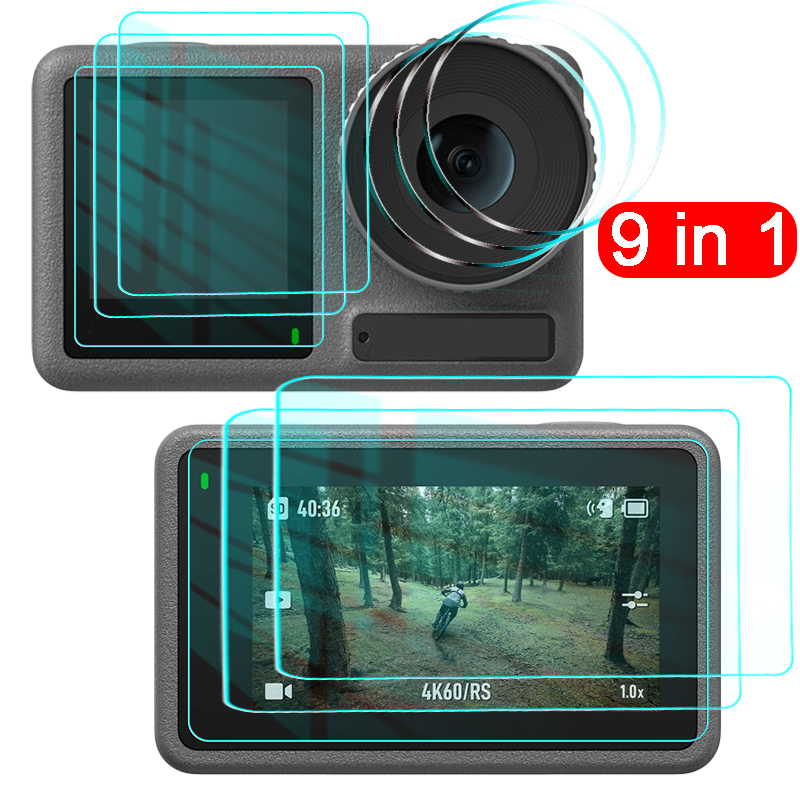 Vidrio templado para DJI OSMO Action 4/Action 3, accesorios para cámaras deportivas, Protector de pantalla transparente, película protectora de lente frontal y trasera: Color blanco / Buceo y Snorkeling