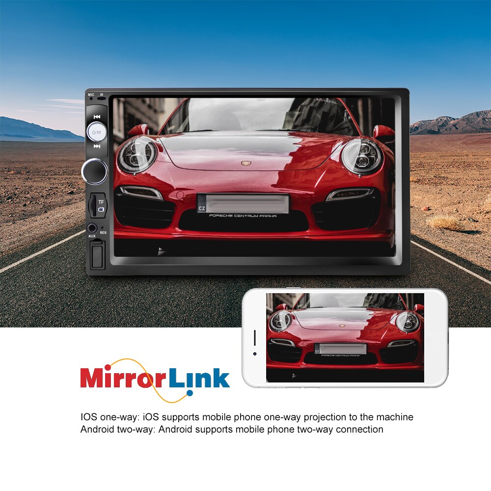 Podofo 2 Din 24V Autoradio Autoradio 7 "Touch Screen Auto Multimedia Speler Auto MP5 Bluetooth USB TF FM Radio Achteruitrijcamera